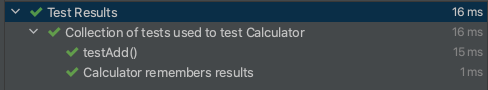 JUnit 5 test results