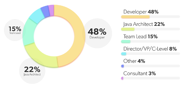 image showing respondent job role data from 2022 java developer productivity report