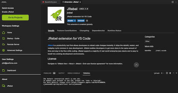 Image JRebel Screen Shot IDE