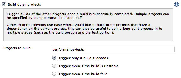 Jenkins Build Pipeline: Build other projects trigger