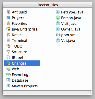 IntelliJ IDEA as eclipse user recent files