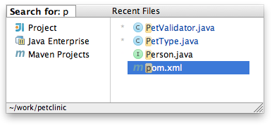 IntelliJ IDEA as eclipse user recent files filter