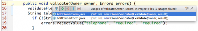 IntelliJ IDEA as eclipse user find usages popup