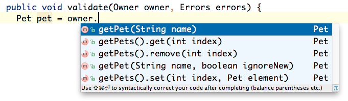 IntelliJ IDEA as eclipse user chained completion