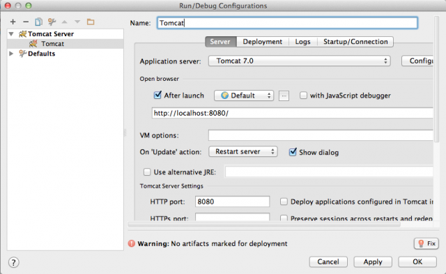 IntelliJ IDEA as eclipse user deployment 2