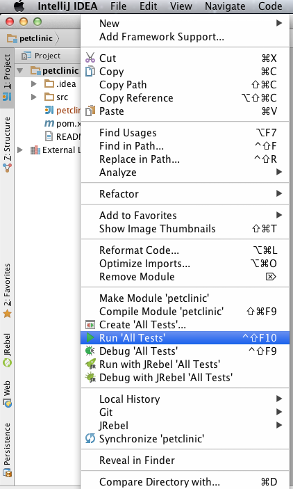 IntelliJ IDEA as eclipse user run all tests