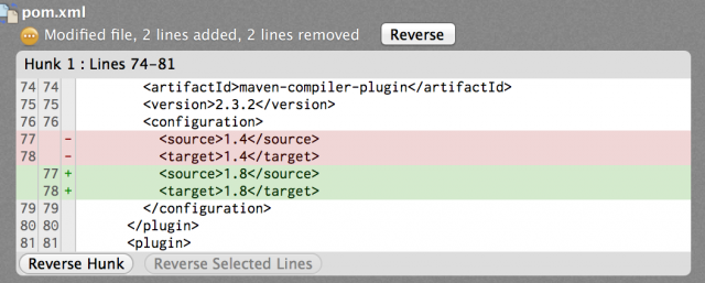 zt-zip pom.xml diff to set source and target level to 1.8