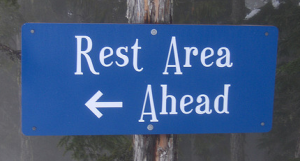 image of rest area ahead sign