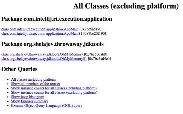 jhat all classes view