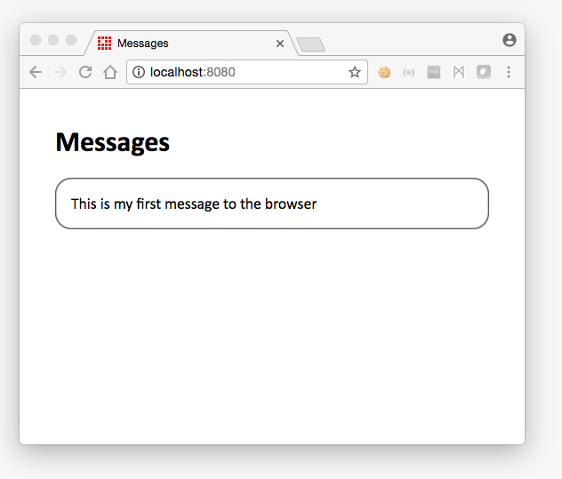 screenshot of browser window showing message has arrived